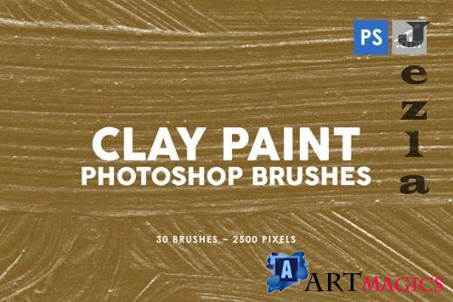 30 Clay Paint Photoshop Stamp Brushes