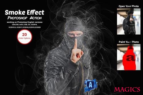 CreativeMarket - Smoke Effect Photoshop Action 5583653