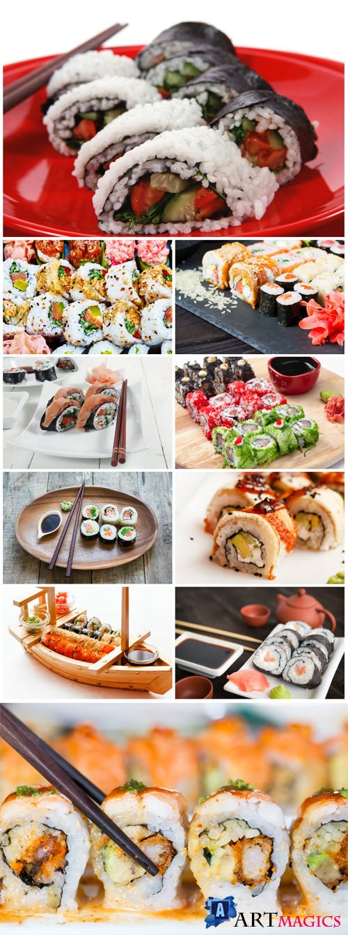 Rolls, sushi sets stock photo