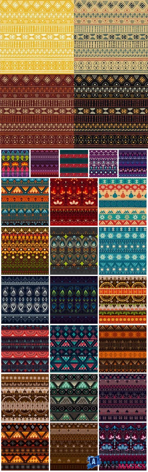 Multicolored seamless texture with ornaments in vector