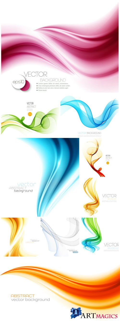 Vector backgrounds with colored waves