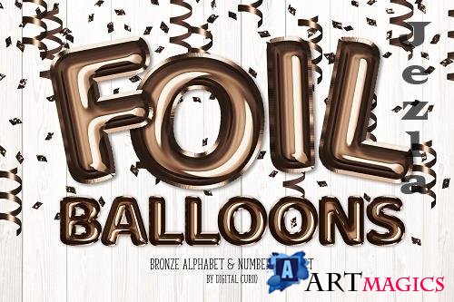 Bronze Foil Balloon Alphabet Clipart - 5757906