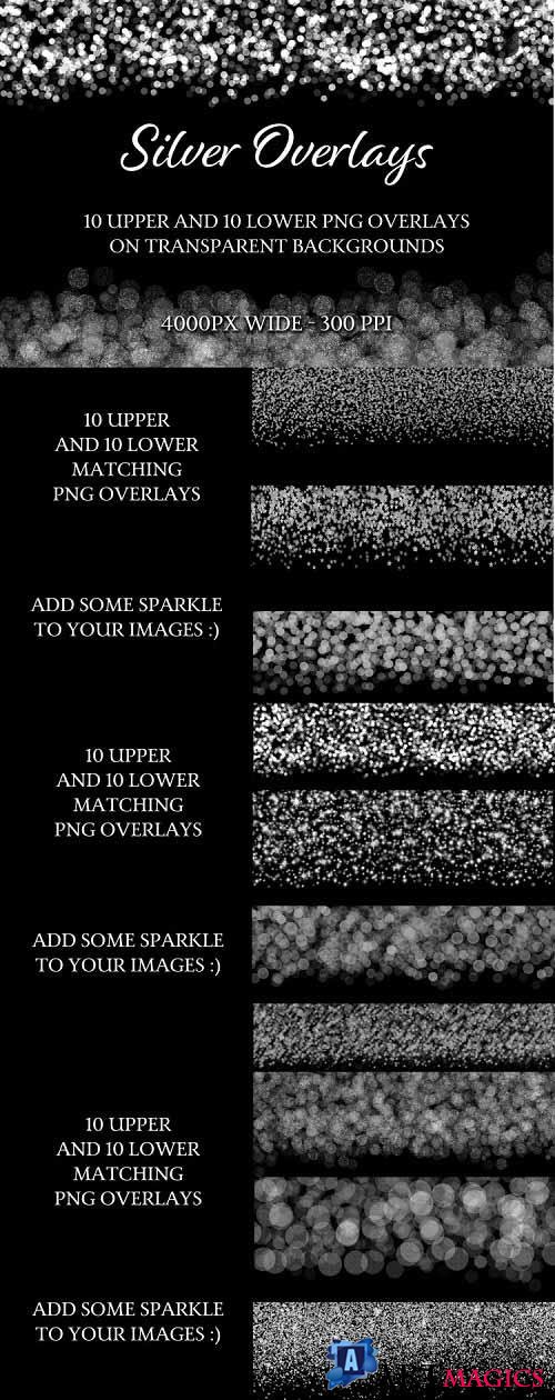 Silver Overlays - 10 Upper and 10 Lower PNG Overlays - 1139947