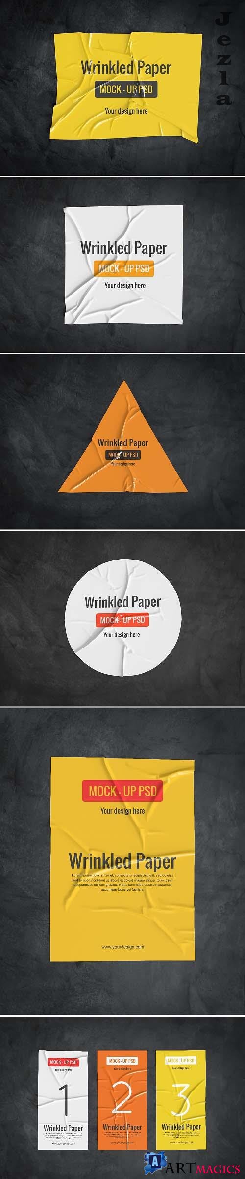 Wrinkled Paper Mockup Collection