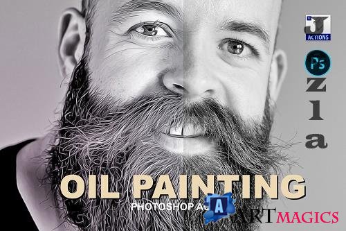 CreativeMarket - Oil painting | PSD action 5725154