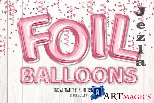 Pink Foil Balloon Alphabet Clipart - 5760754
