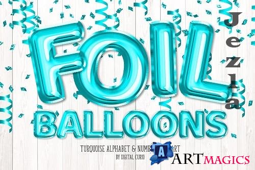 Turquoise Foil Balloon Alphabet - 5760802