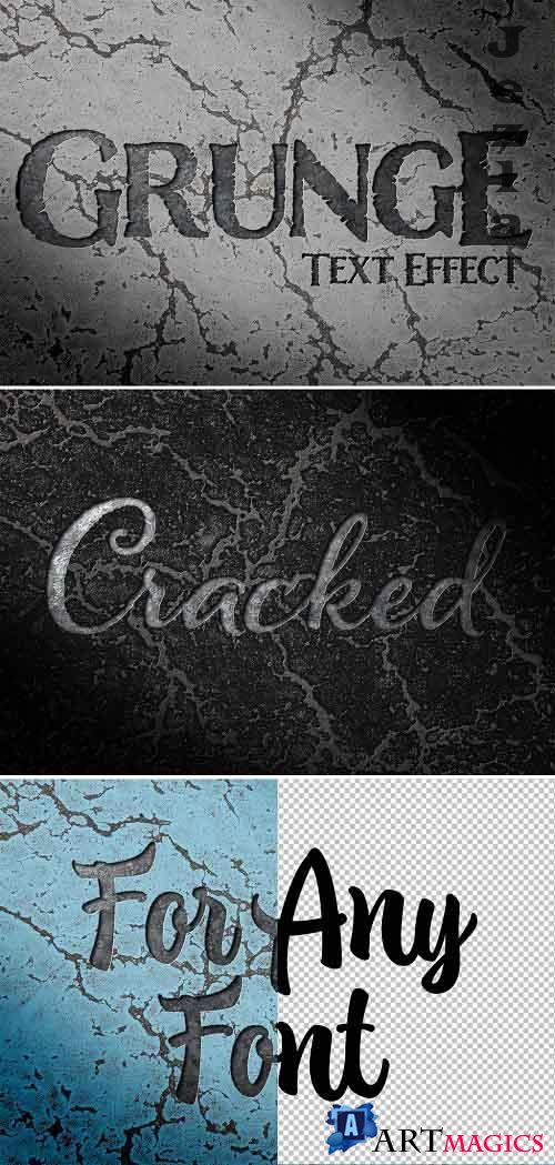 Debossed Text Effect on Cracked Surface Mockup