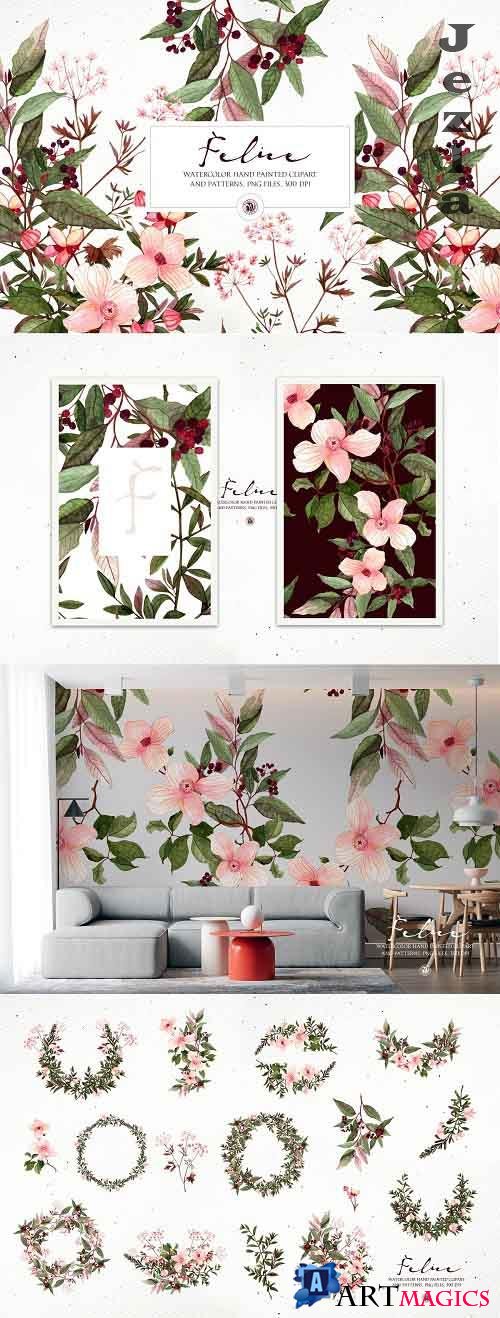 Felice - watercolor floral set - 5786274