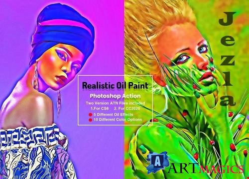 CreativeMarket - Realistic Oil Paint Photoshop Action 5755653