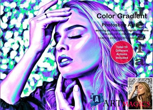 CreativeMarket - Color Gradient Photoshop Action 5478566
