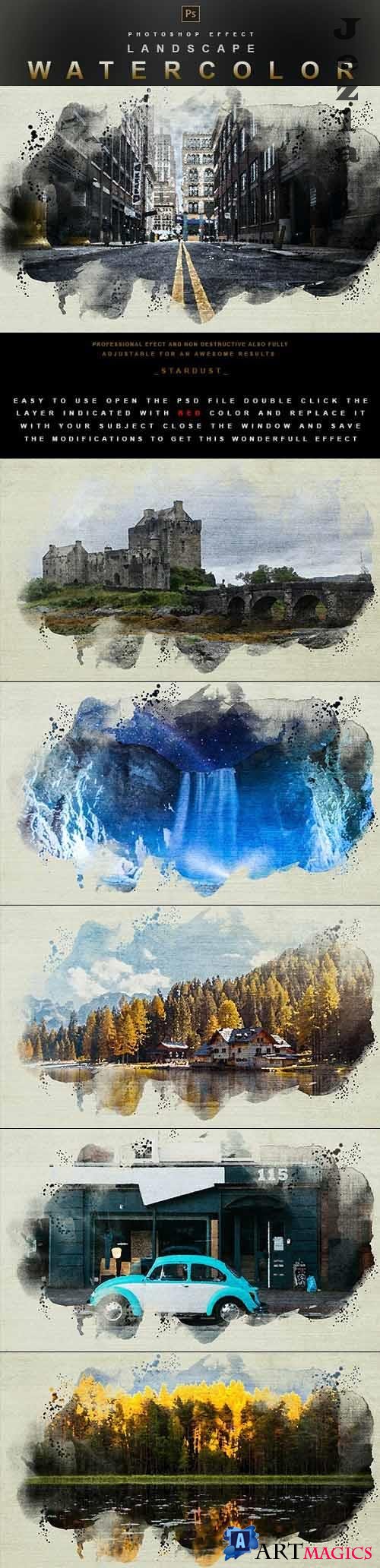 GraphicRiver - Landscape Watercolor - Photoshop Effect 29914082