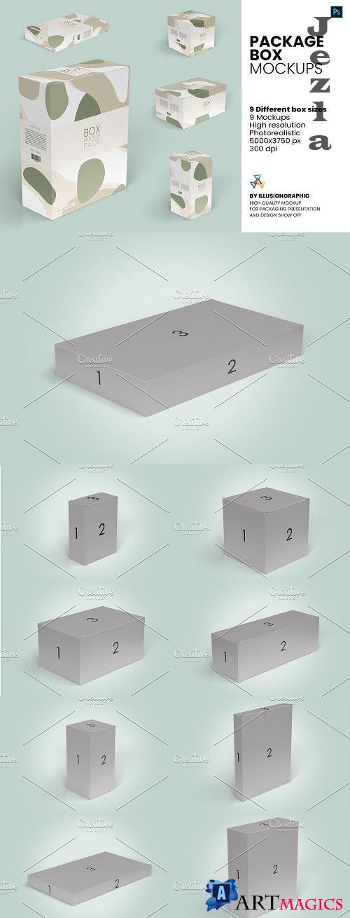 Package Box Mockups - 9 box sizes - 5810193