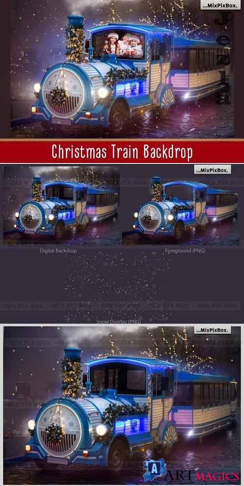 Christmas Train Backdrop - 5814955