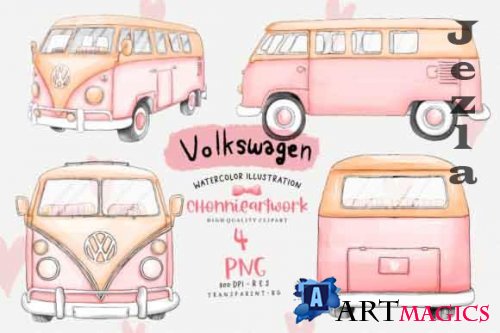 Pink Volkswagen Van Sublimation Bundle