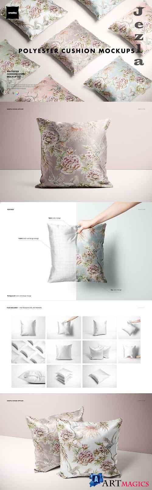 CreativeMarket - Polyester Cushion Cover Mockup Set 5729924 (Full Version)