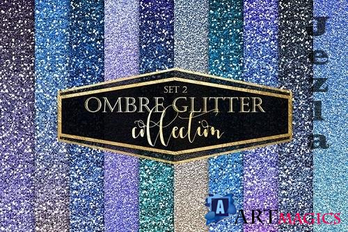 Blue Ombre Glitter Digital Paper - 1169792