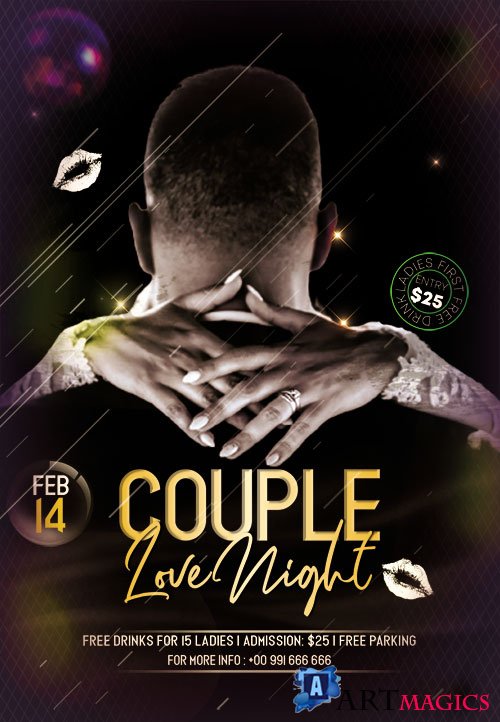Couple Love Night PSD Flyer Templates