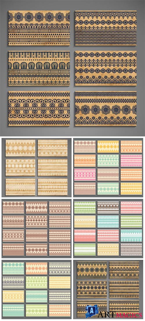 Ethnic ornaments, patterns in vector