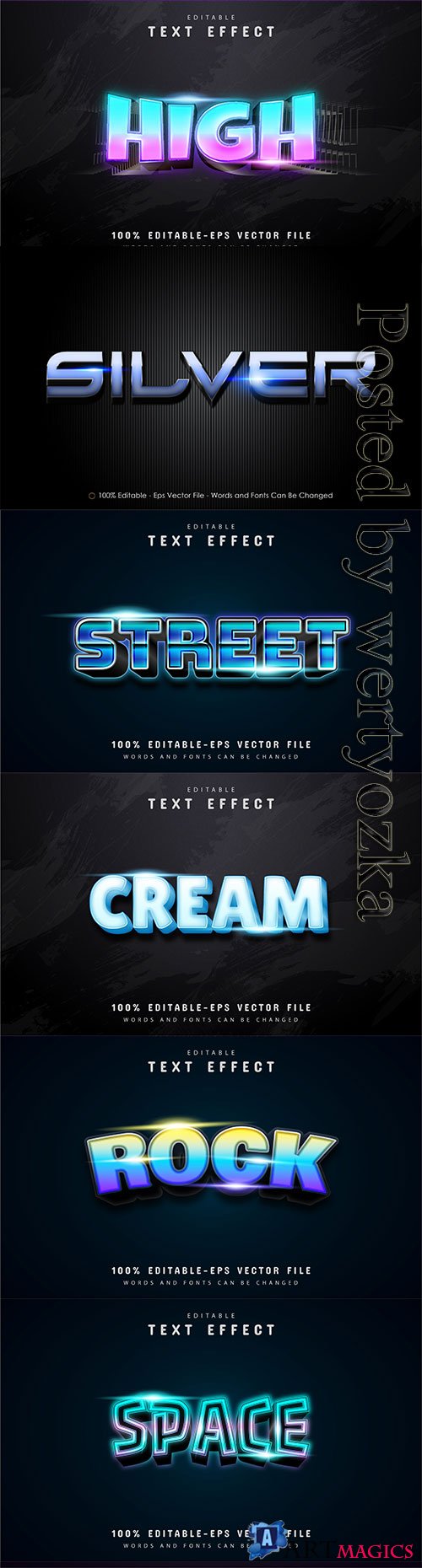3d editable text style effect vector vol 225