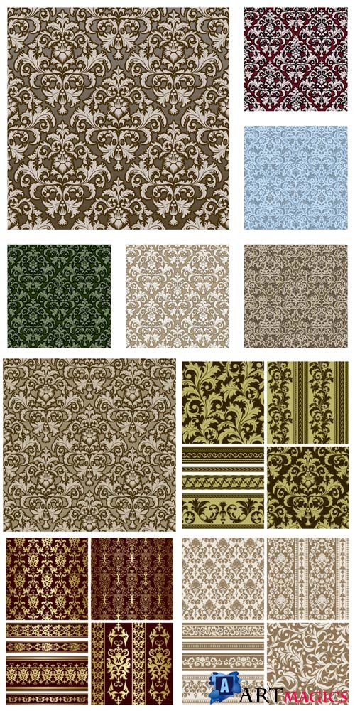 Various ornaments, patterns in vector