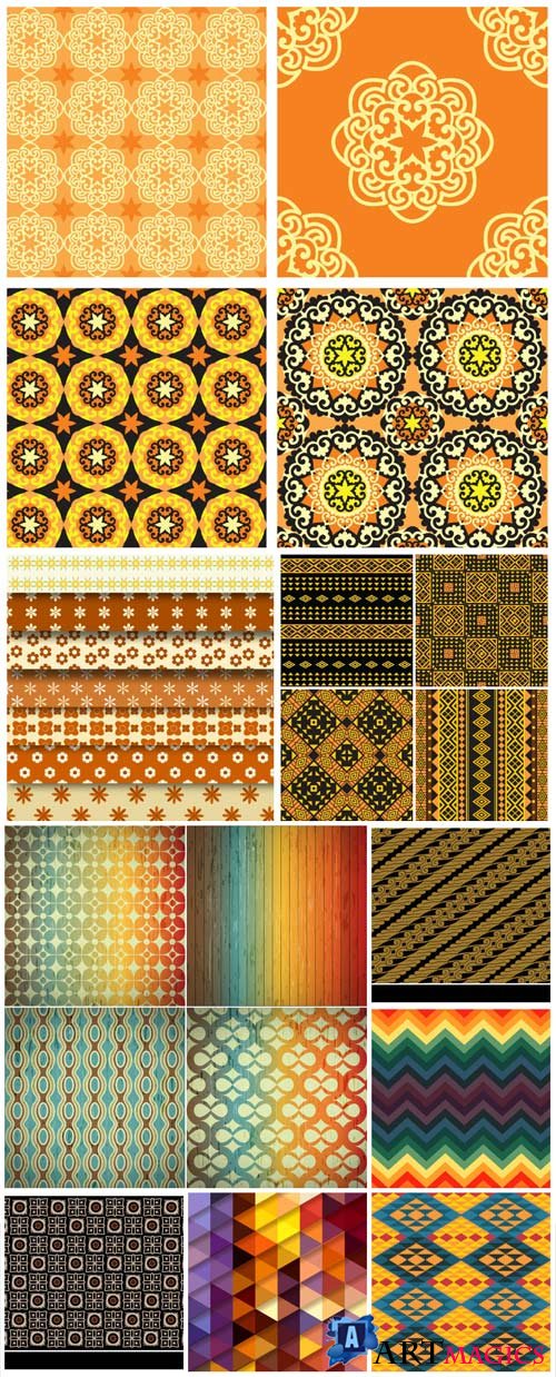Bright yellow patterns and backgrounds in vector