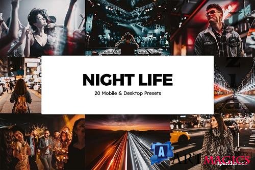 20 Night Life Lightroom Presets LUTs - 5859547