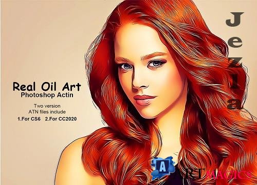 CreativeMarket - Real Oil Art Photoshop Action 5222581
