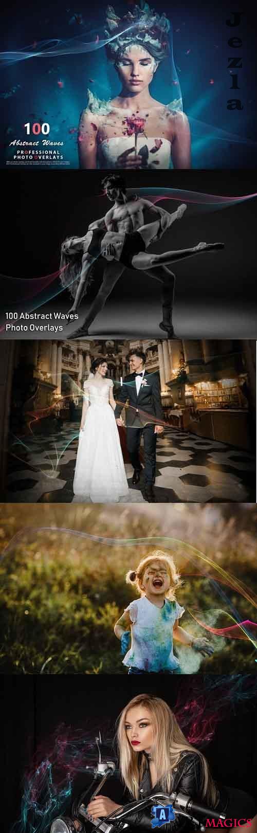 100 Abstract Waves Photo Overlays - 992746