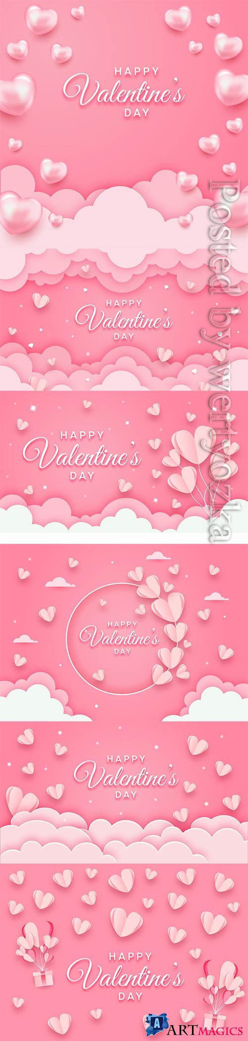 Happy valentines day concept in paper
