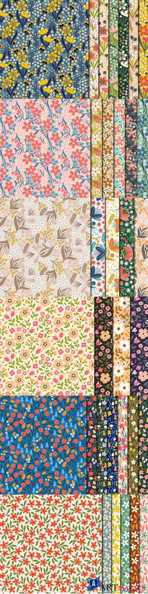 Vintage small flowers seamless pattern