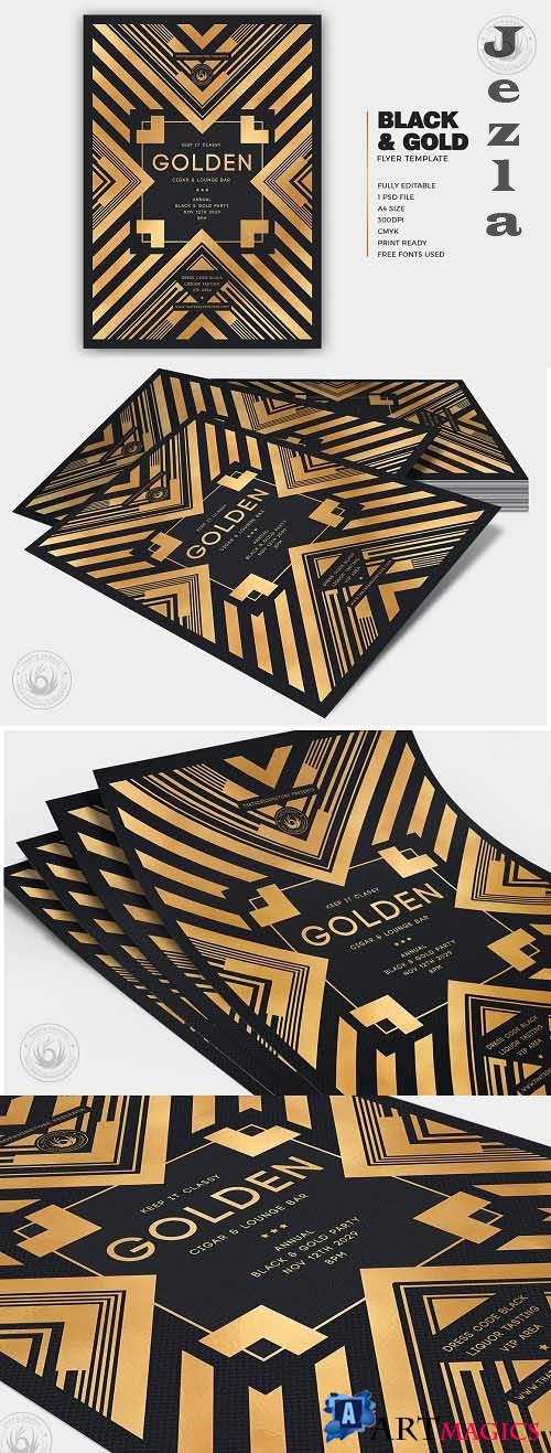 Black and Gold Flyer Template V22 - 5878144