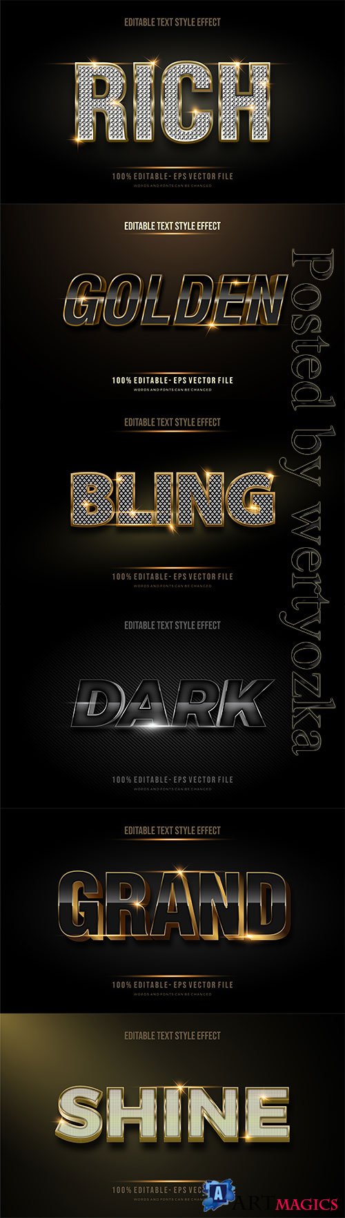 3d editable text style effect vector vol 279