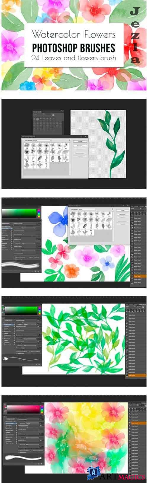 Flowers and leaves Photoshop Brushes - 1202019