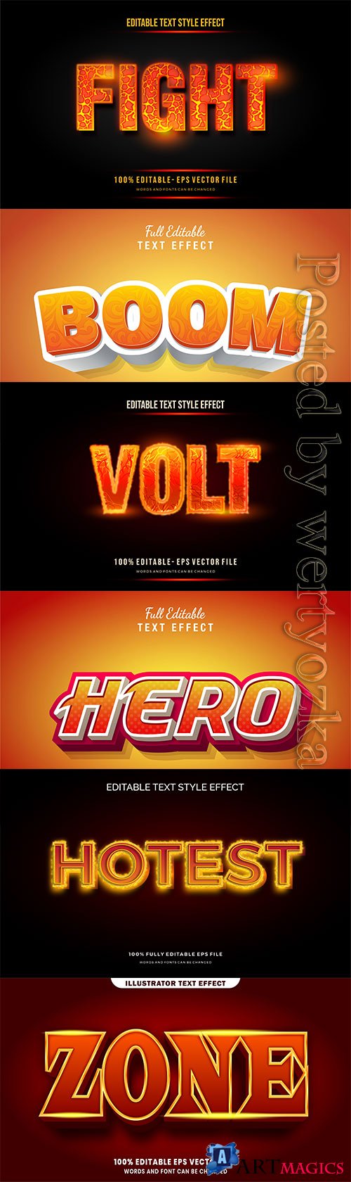 3d editable text style effect vector vol 285