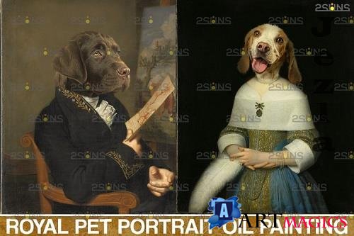 Royal Pet Portrait templates vol.14, Pet Painting - 1132905