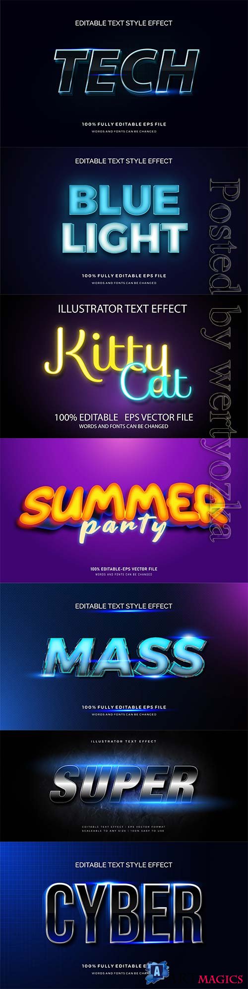 3d editable text style effect vector vol 305