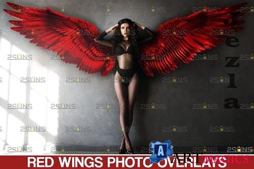 Red Angel Wing overlay & Photoshop overlay - 1132970