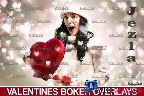 Valentine day overlay: Blowing heart digital backdrop (bokeh overlays)
