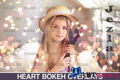 Valentine Bokeh Blowing heart Photoshop overlay v13
