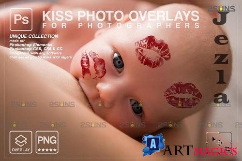 20 Kiss Overlays & Photoshop Overlay, Valentines day overlays V2