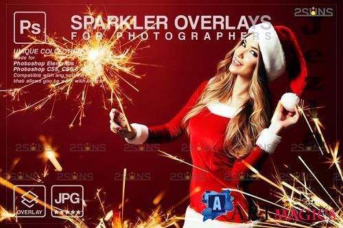 Sparkler overlay & Christmas overlay, Photoshop overlay V8 - 1133068