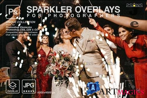 Wedding sparkler overlays, Sparkler overlay V6 - 1133428