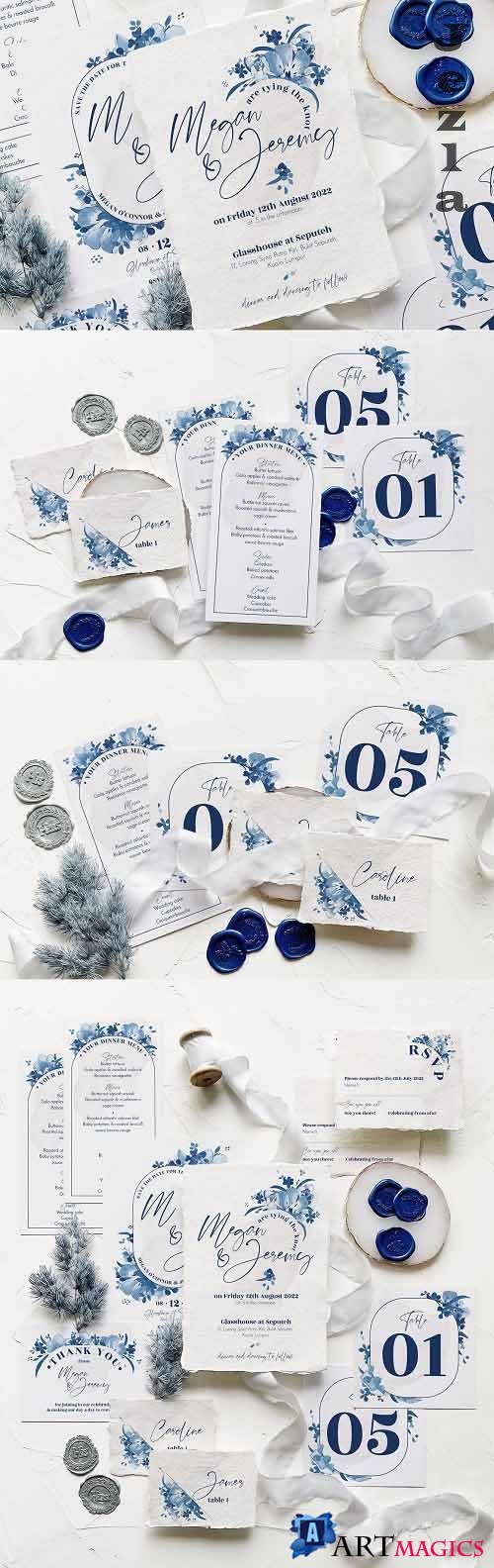 Elegant Delft Blue Wedding Suite - 5924136