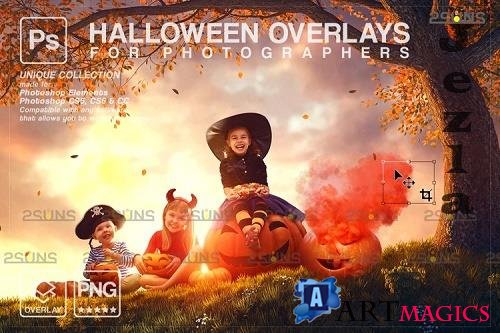 Halloween clipart Halloween overlay, Photoshop overlay V32 - 1132989