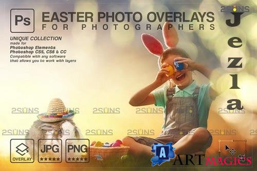 Easter backdrop, Photoshop overlay, Flower frame overlays V4 - 1213516