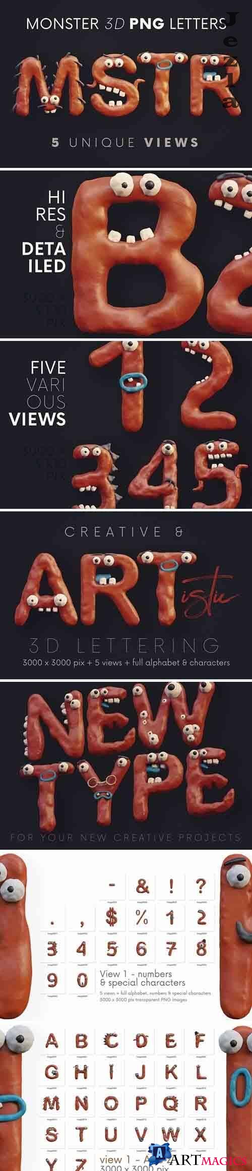 Plasticine Monsters - 3D Lettering - 5879316