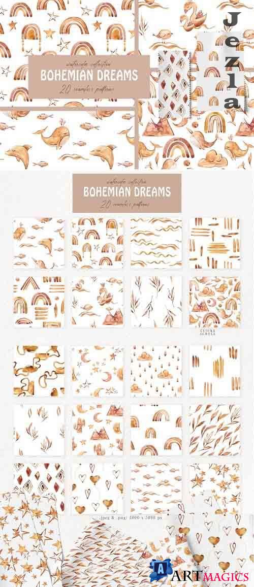 Bohemian Dreams seamless patterns - 5905744