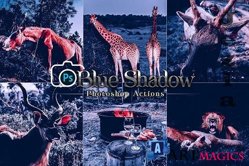 Blue shadow Photoshop Actions