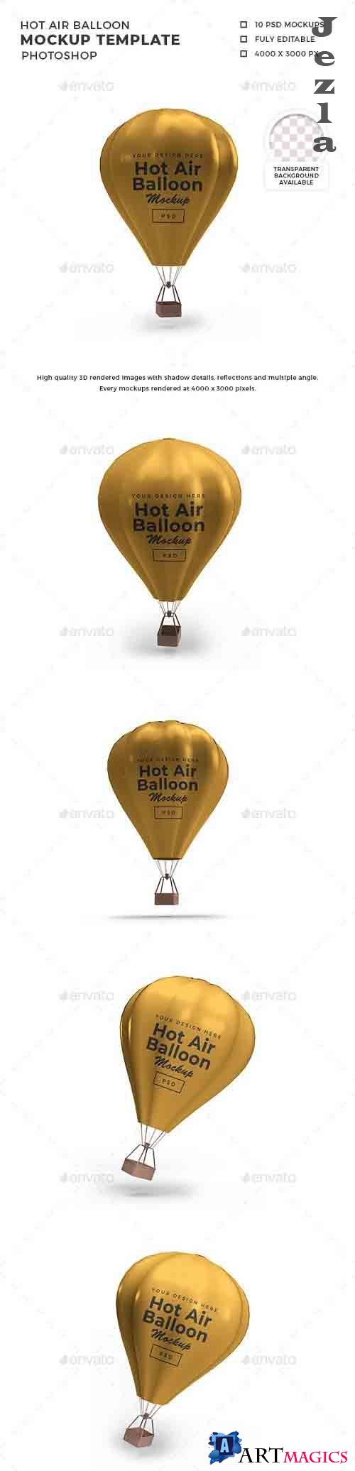 Hot Air Balloon 3D Mockup Template 30813866